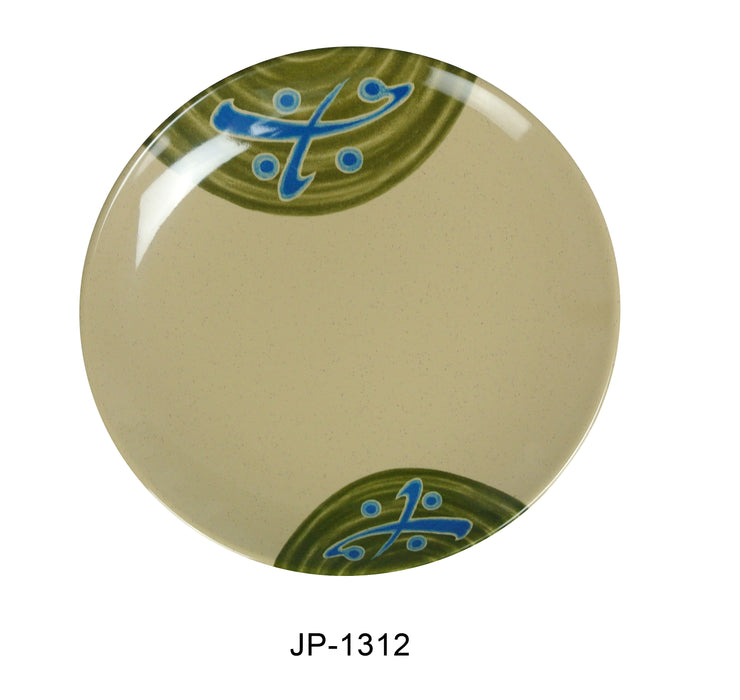 Yanco JP-1312 Japanese Round Plate, Shape: Round, Color: Sand, Material: Melamine, Pack of 12