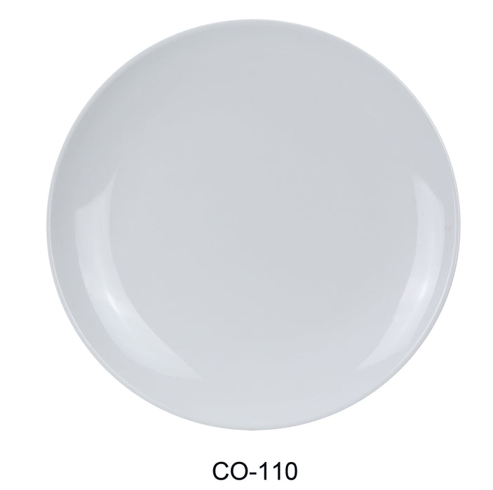 Yanco CO-110 Coupe Pattern Round Plate, Shape: Round, Color: White, Material: Melamine, Pack of 24