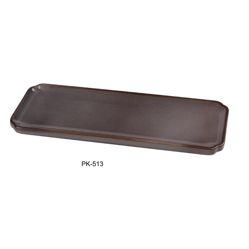 Yanco PK-513 RECTANGULAR SUSHI PLATE Ceramic Peacock Dinner Plate (1Dz)
