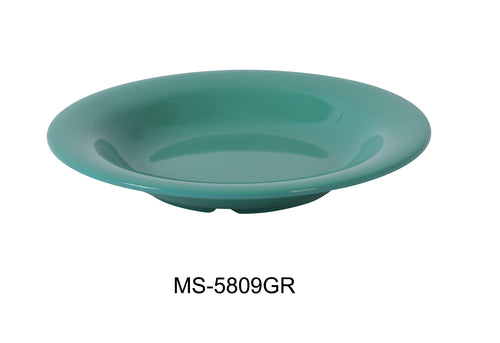 Yanco MS-5809GR Mile Stone Pasta Bowl, Shape: Round, Color: Green, Material: Melamine, Pack of 24