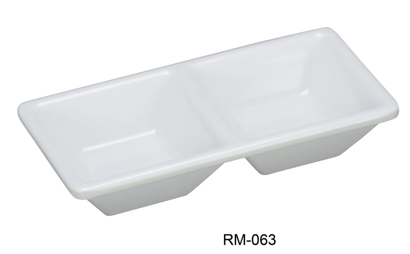 Yanco Rome RM-063 2-Compartment Dessert Dish, Melamine, Pack of 48 (4 Dz)