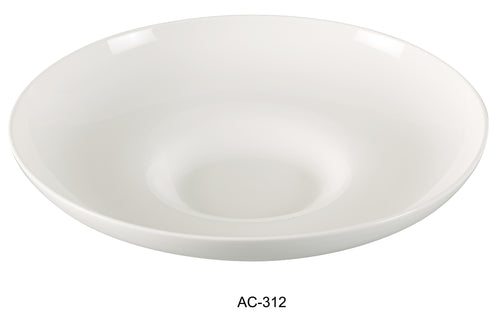 Yanco AC-312 ABCO 12" Mediterranean Pasta Bowl, Shape: Round, Color: White, Material: China, Pack of 12