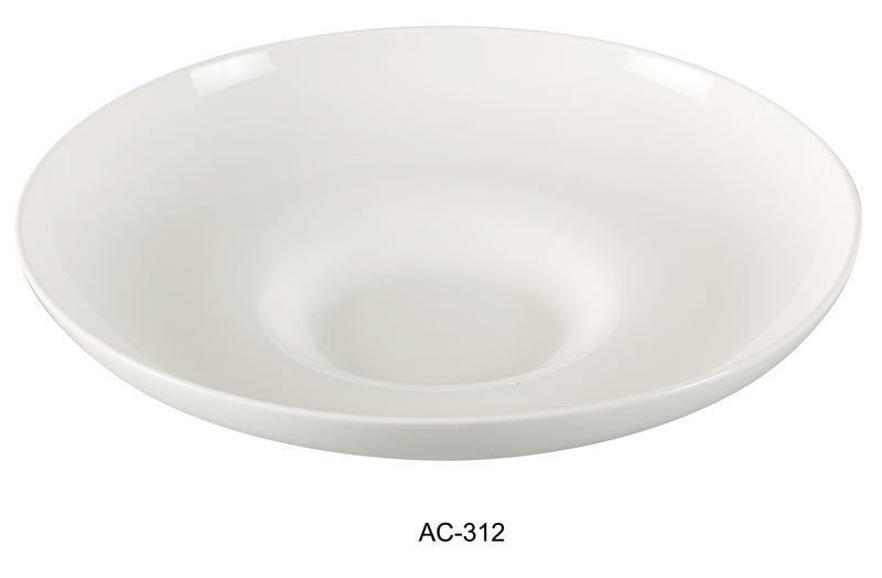 Yanco AC-312 ABCO 12" Mediterranean Pasta Bowl, Shape: Round, Color: White, Material: China, Pack of 12