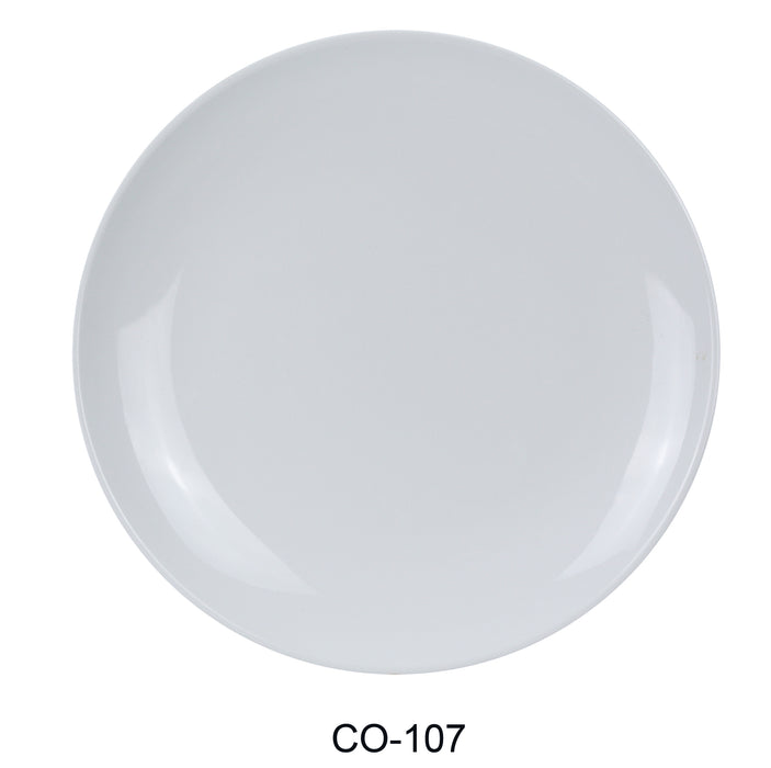 Yanco CO-107 Coupe Pattern Round Plate, Shape: Round, Color: White, Material: Melamine, Pack of 48