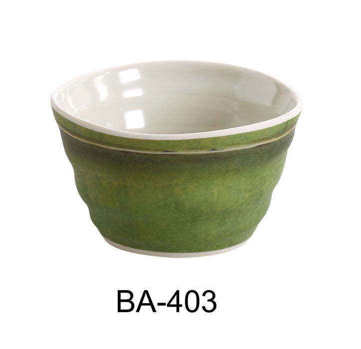 Yanco BA-403 Bamboo Style Sauce Dish, Shape: Round, Color: Green, Material: Melamine, Pack of 48