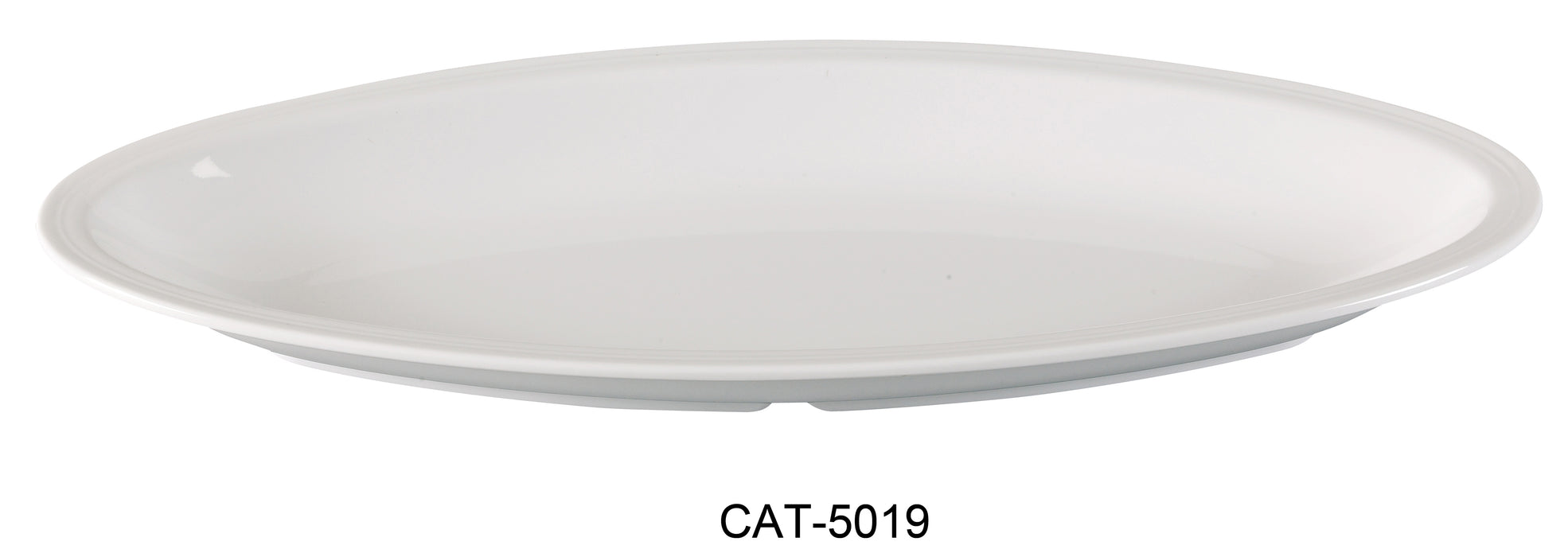 Yanco CAT 5019 Catering Deep Platter, Shape: Oval, Color: White, Material: Melamine, Pack of 12