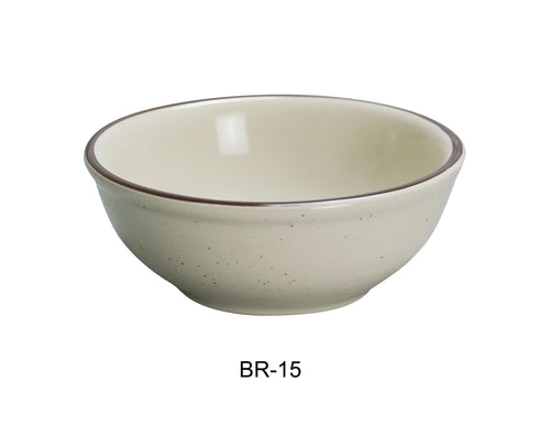 Yanco BR-15 Brown Speckled Nappie, Shape: Round, Color: White and Brown, Material: China, Pack of 36