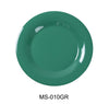 Yanco MS-010GR Mile Stone Wide Rim Round Plate, Shape: Round, Color: Green, Material: Melamine, Pack of 24