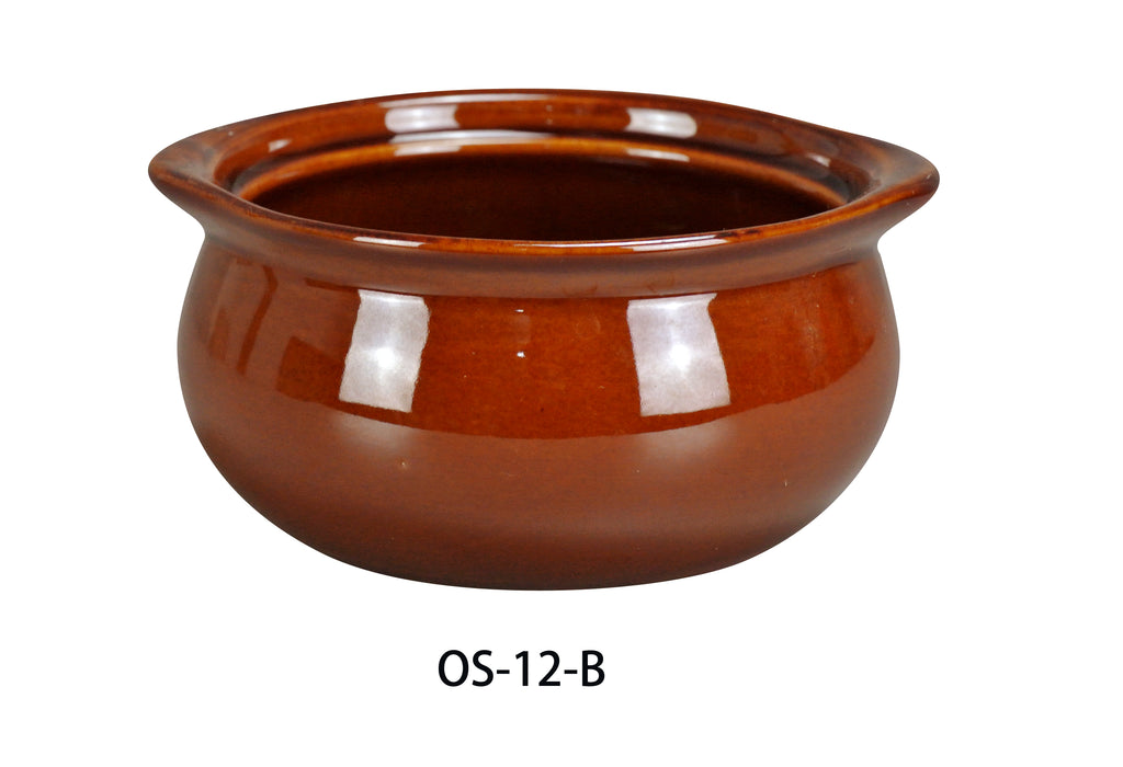Yanco OS-12-B Onion Soup Crock, Shape: Round, Color: Brown, Material: China, Pack of 24