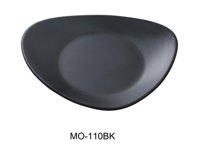 Yanco MO-110BK Moderne 10.5" Triangle Plate, Shape: Triangular, Color: Black, Material: Melamine, Pack of 24