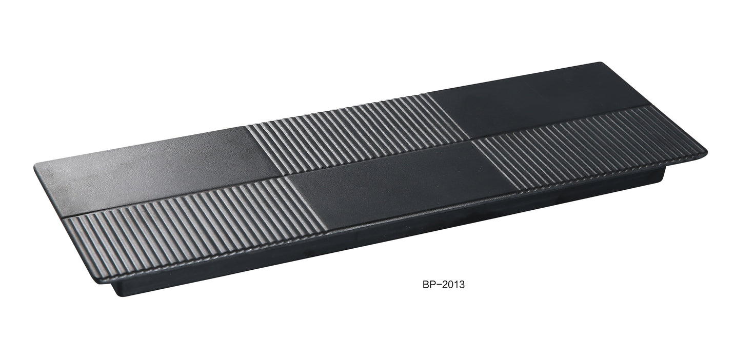 Yanco BP-2013 Black pearl-1 Rectangular Display Plate, Shape: Rectangular, Color: Black, Material: Melamine, Pack of 12