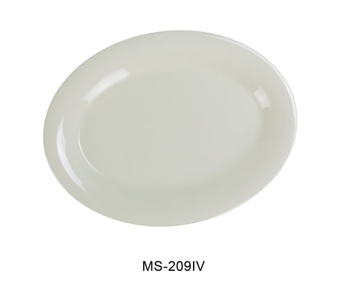 Yanco MS-209IV Mile Stone Oval Platter, Shape: Oval, Color: Ivory, Material: Melamine, Pack of 24