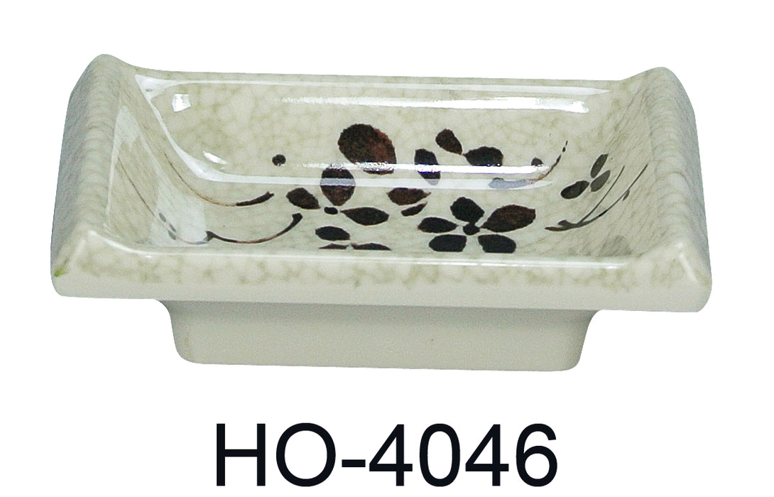 Yanco HO-4046 Honda Sauce Dish, Shape: Rectangular, Color: Three-Tone Green, Brown, Beige, Material: Melamine, Pack of 72