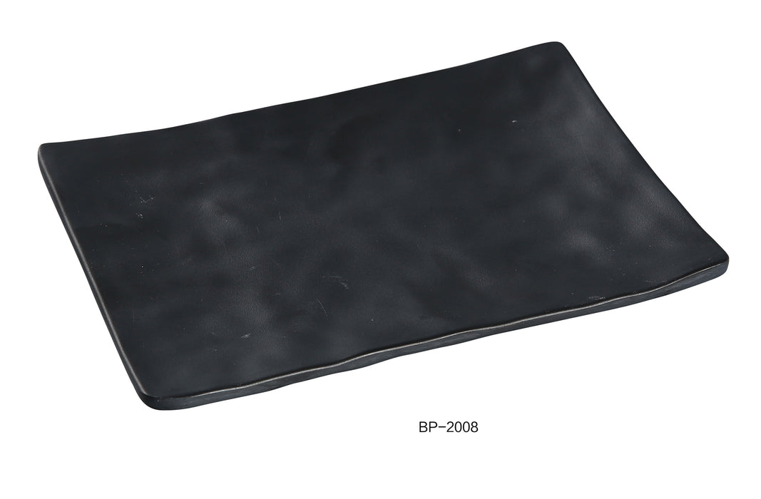 Yanco BP-2008 Black pearl-1 Rectangular Plate, Shape: Rectangular, Color: Black, Material: Melamine, Pack of 48