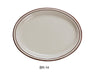 Yanco BR-14 Brown Speckled Platter, Shape: Oval, Color: White and Brown, Material: China, Pack of 12