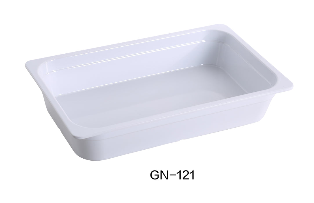 Yanco GN-121 GN PAN 20.75"L X 12.75"W X 4"H PAN, Shape: Rectangular, Color: White, Material: Melamine, Pack of 3