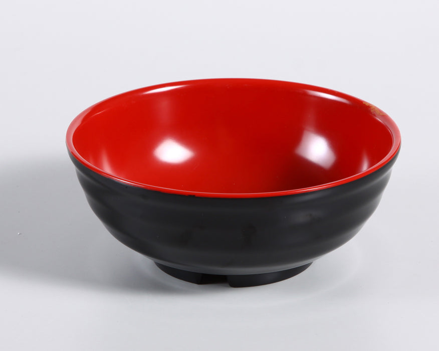 Yanco CR-538 Black and Red Two-Tone Noodle Bowl, Shape: Round, Color: Black and Red, Material: Melamine, Pack of 24