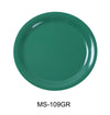 Yanco MS-109GR Mile Stone Narrow Rim Round Plate, Shape: Round, Color: Green, Material: Melamine, Pack of 24