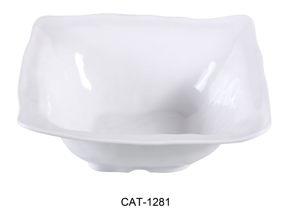 Yanco CAT-1281 Catering 5.5 qt Square Bowl, Shape: Square, Color: White, Material: Melamine, Pack of 6