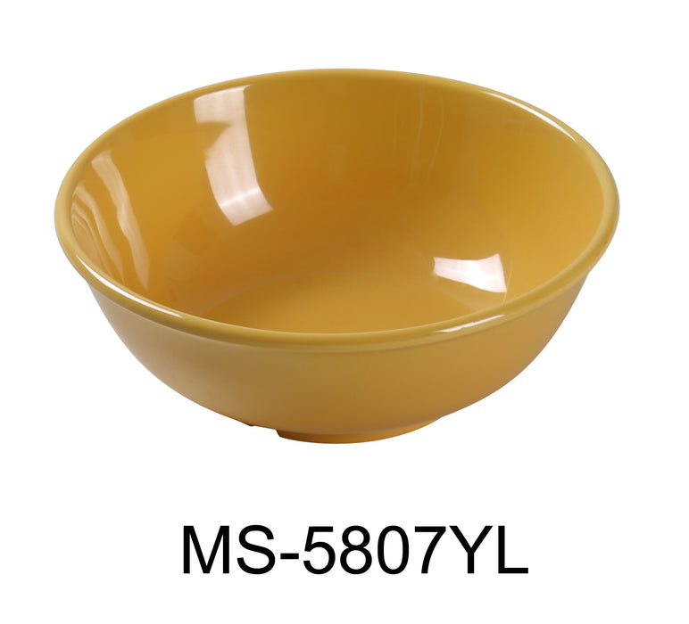 Yanco MS-5807YL Mile Stone Salad Bowl, Shape: Round, Color: Yellow, Material: Melamine, Pack of 24
