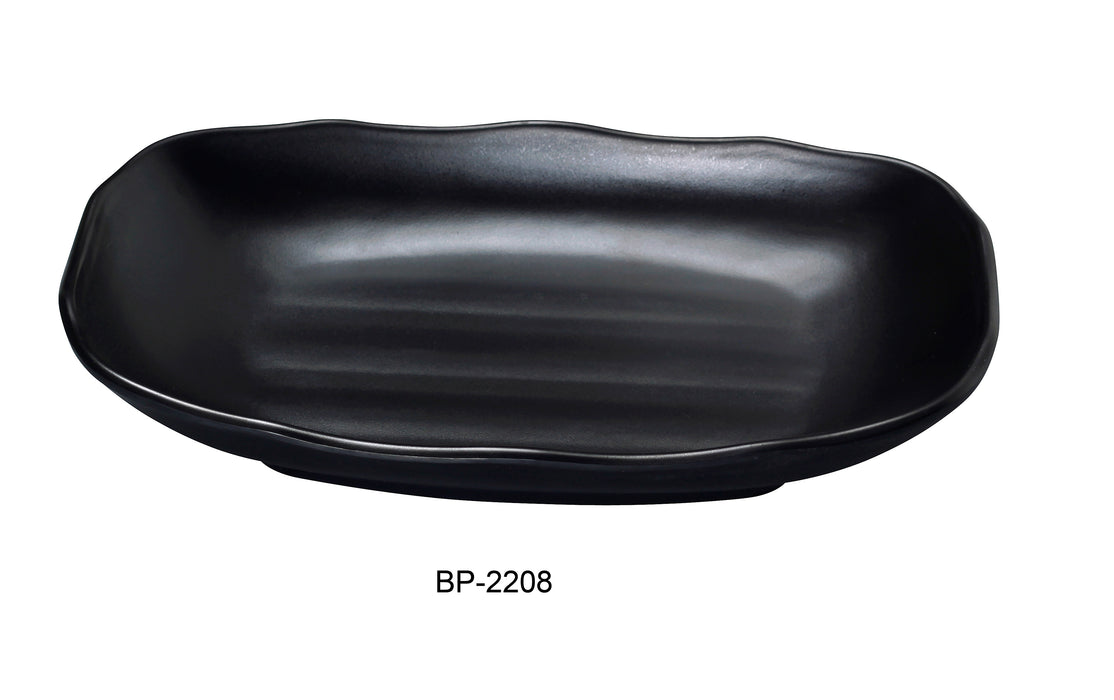Yanco BP-2208 Black pearl-1 New Rectangular Bowl, Shape: Rectangular, Color: Black, Material: Melamine, Pack of 48