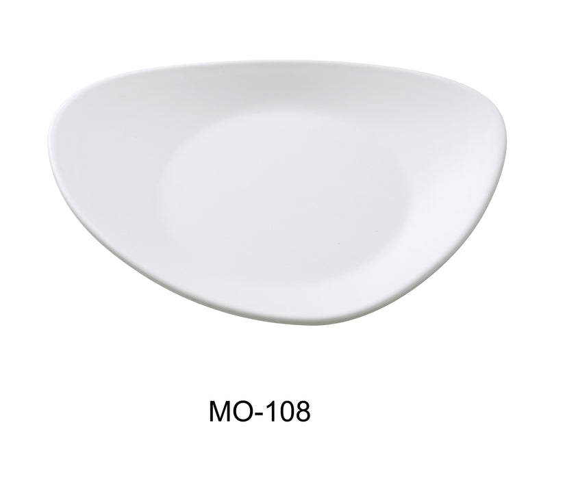 Yanco MO-108 Moderne 8" Triangle Plate, Shape: Triangular, Color: White, Material: Melamine, Pack of 48