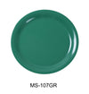 Yanco MS-107GR Mile Stone Narrow Rim Round Plate, Shape: Round, Color: Green, Material: Melamine, Pack of 48