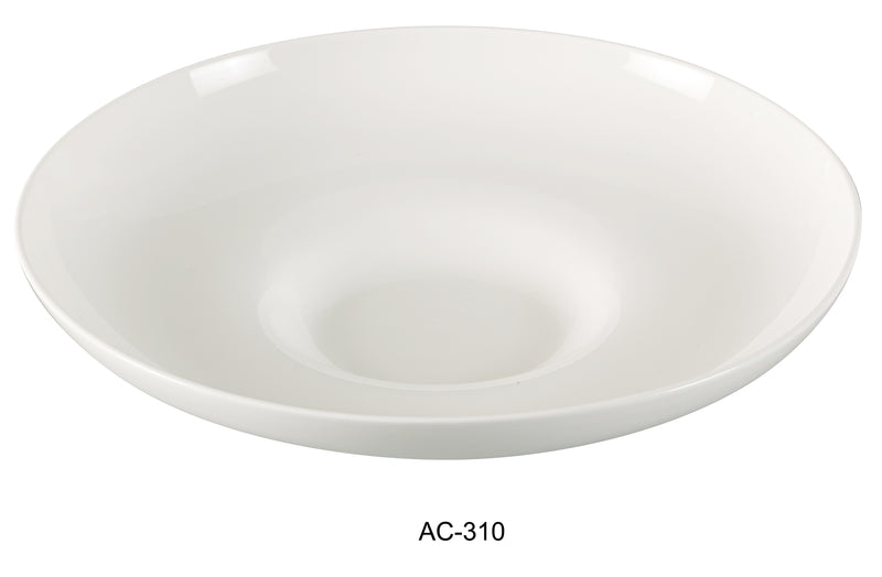 Yanco AC-310 ABCO 10.5" Mediterranean Pasta Bowl, Shape: Round, Color: White, Material: China, Pack of 12