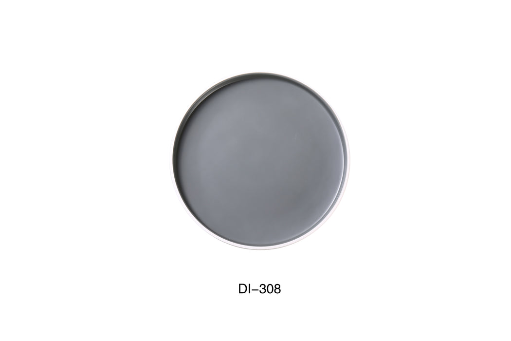 Yanco DI-308 Discover 8" X 3/4"H ROUND PLATE, Shape: Round, Color: White and Gray, Material: Melamine, Pack of 36