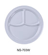 Yanco NS-703W Nessico 3-Compartment Plate, Shape: Round, Color: White, Material: Melamine, Pack of 24