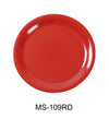 Yanco MS-109RD Mile Stone Narrow Rim Round Plate, Shape: Round, Color: Red, Material: Melamine, Pack of 24