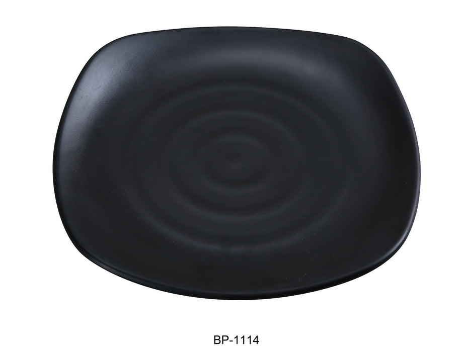 Yanco BP-1114 Black pearl-1 New Square Plate, Shape: Square, Color: Black, Material: Melamine, Pack of 12