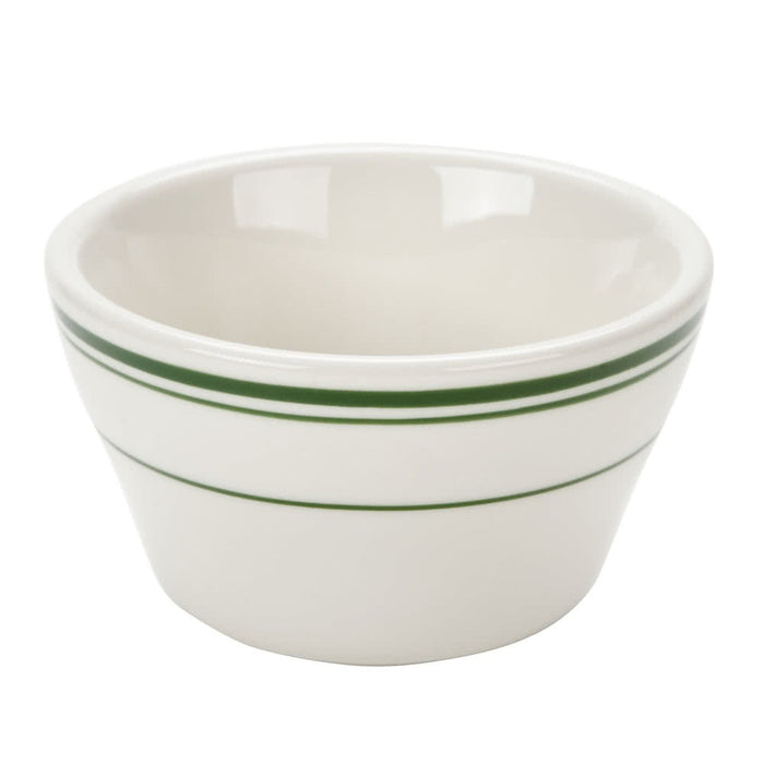 Yanco GB-4 Green Band Bouillon Bowl, Shape: Round, Color: White and Green, Material: China, Pack of 36