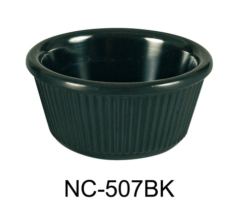 Yanco NC-507BK Fluted Ramekin, Melamine, Pack of 72 (6 Dz)