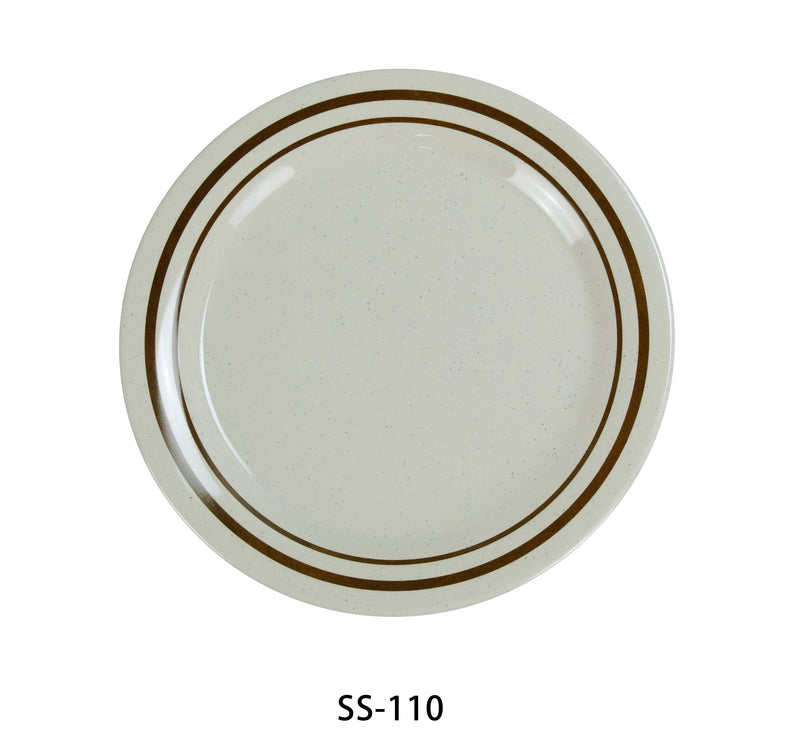 Yanco SS-110 Sesame Round Dinner Plate, Melamine, Pack of 24 (2 Dz)