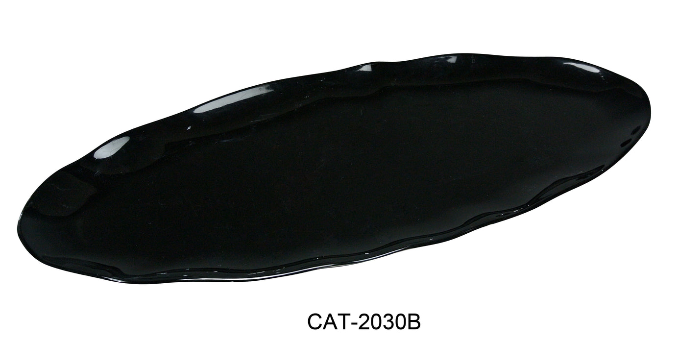 Yanco CAT-2030B Catering Oval Platter, Shape: Oval, Color: Black, Material: Melamine, Pack of 6