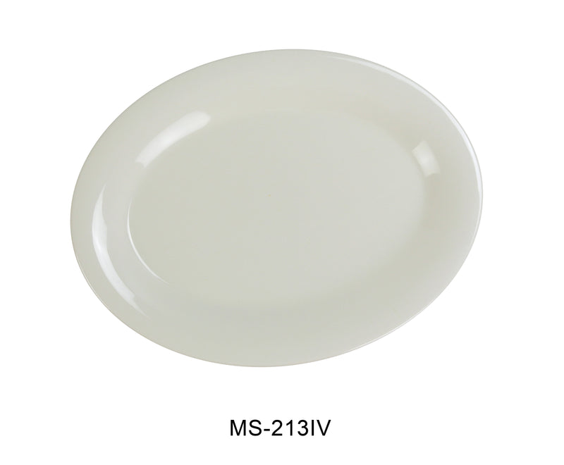 Yanco MS-213IV Mile Stone Oval Platter, Shape: Oval, Color: Ivory, Material: Melamine, Pack of 12