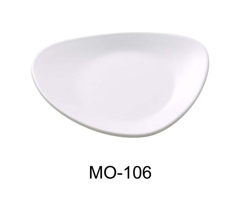 Yanco MO-106 Moderne 6" Triangle Plate, Shape: Triangular, Color: White, Material: Melamine, Pack of 48