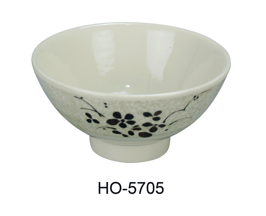 Yanco HO-5705 Honda Rice Bowl, Shape: Round, Color: Three-Tone Green, Brown, Beige, Material: Melamine, Pack of 60