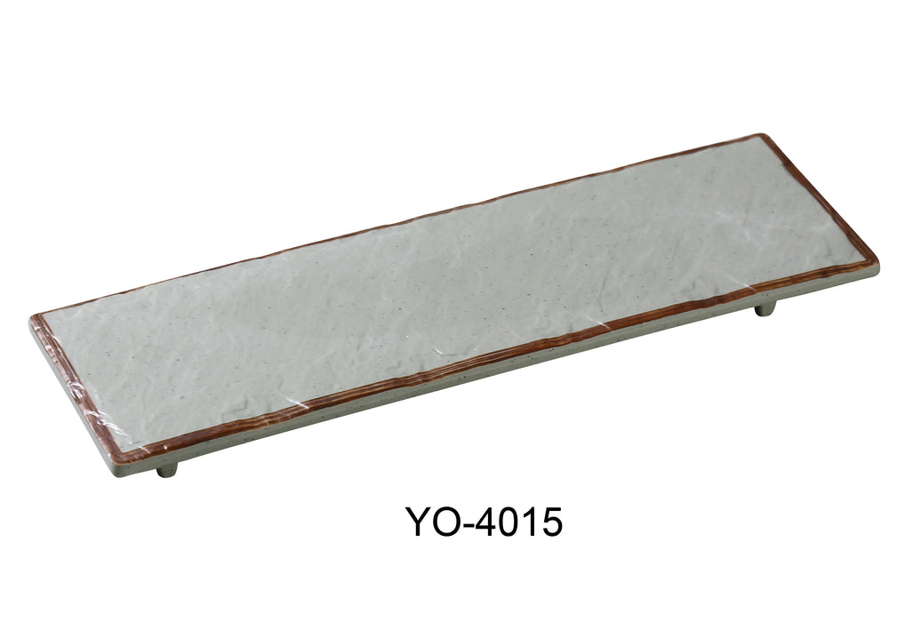 Yanco YO-4015 Yoto 15 3/4" X 6" X 3/4" Rectangular Display Plate With Foot, Melamine, Pack of 12 (1 Dz)