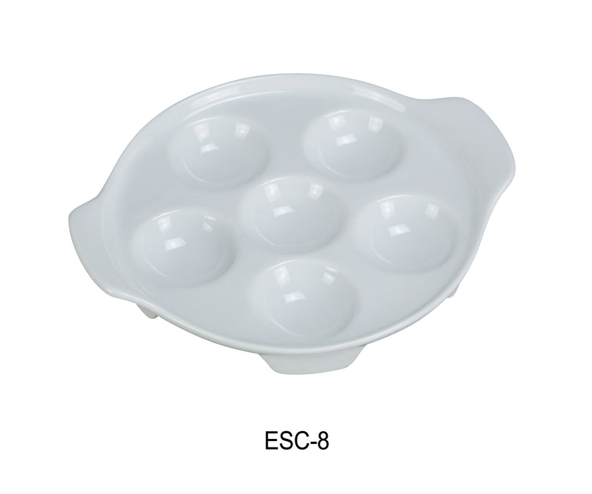 Yanco ESC-8 Accessories 8 1/2" ESCARGOT DISH, Shape: Round, Color: White, Material: China, Pack of 24