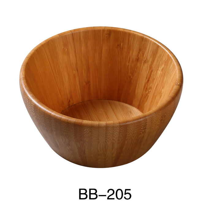 Yanco BB-205  5 3/4" X 2 1/2" SMALL BOWL 15 OZ, Shape: Round, Color: Tan, Material: Bamboo, Pack of 12