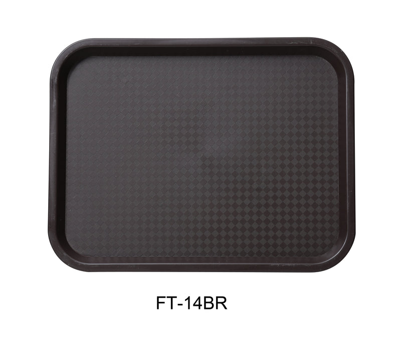 Yanco FT-14BR Serving Trays 14" X 10" FAST FOOD TRAY BROWN, Shape: Rectangular, Color: Brown, Material: Plastic, Pack of 24