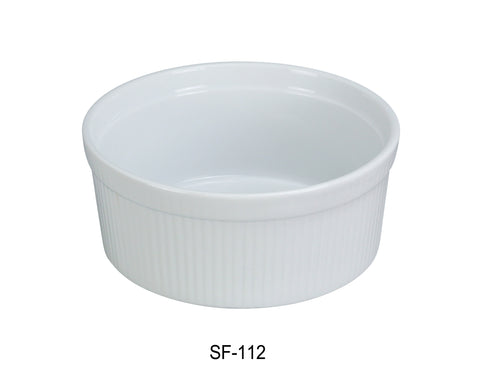 Yanco SF-112 Souffle Bowl, Shape: Round, Color: White, Material: China, Pack of 24