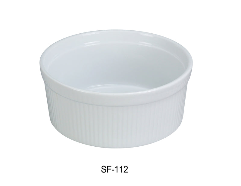 Yanco SF-112 Souffle Bowl, Shape: Round, Color: White, Material: China, Pack of 24