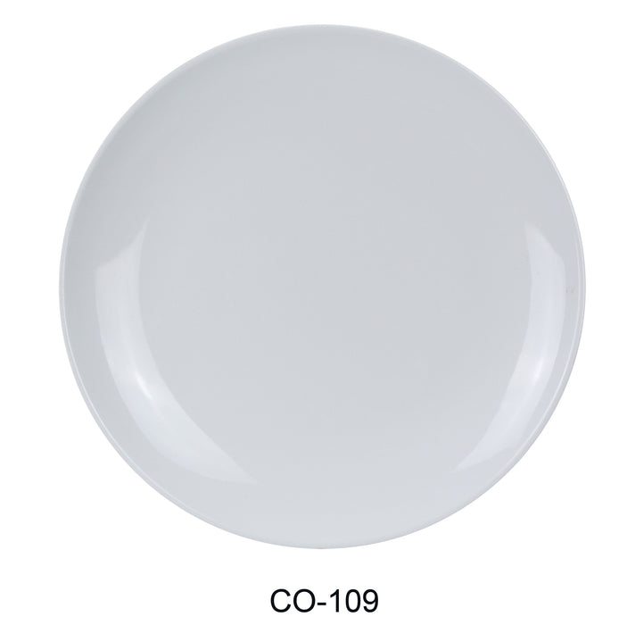 Yanco CO-109 Coupe Pattern Round Plate, Shape: Round, Color: White, Material: Melamine, Pack of 24