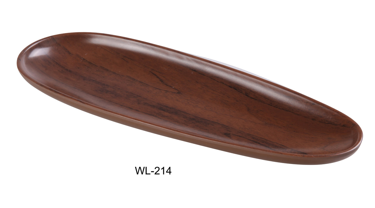 Yanco WL-214 Woodland 14" X 5" X 1 1/8" Oval Plate, Melamine, Pack of 12 (1 Dz)