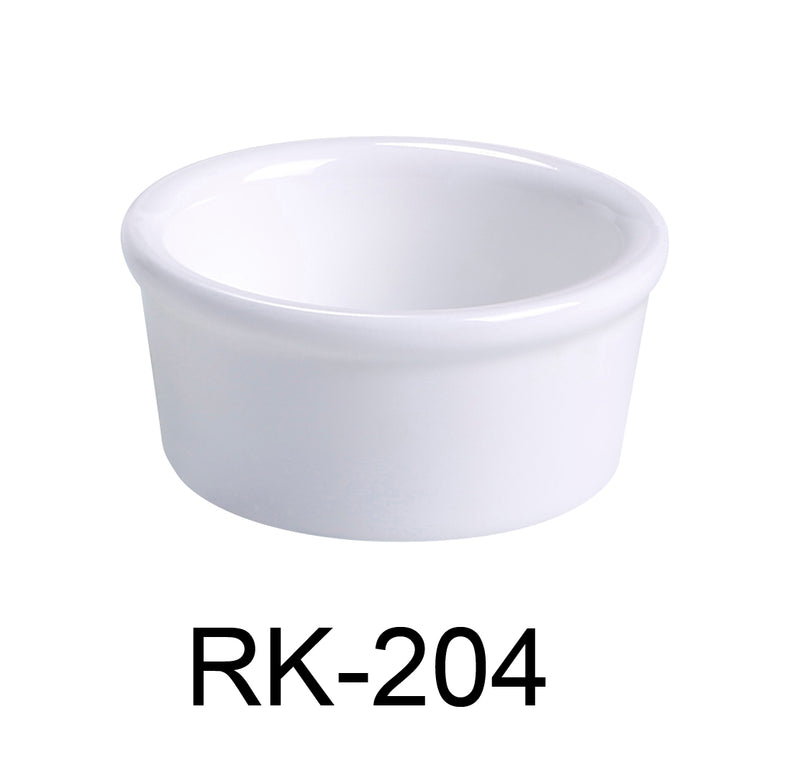 Yanco RK-204 Accessories 3 1/4" X 1 1/2" RAMEKIN 4 OZ, Shape: Round, Color: White, Material: China, Pack of 48