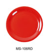 Yanco MS-106RD Mile Stone Narrow Rim Round Plate, Shape: Round, Color: Red, Material: Melamine, Pack of 48