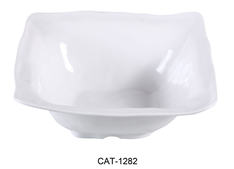 Yanco CAT-1282 Catering 7 qt Square Bowl, Shape: Square, Color: White, Material: Melamine, Pack of 6